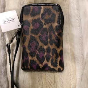 Coach Leather Ocelot Phone / Cigarette Case